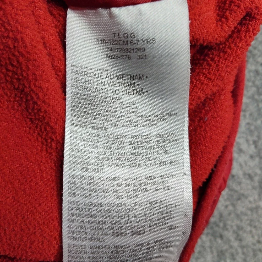 Jordan Puffer Vest Jacket Full Zip Sleeves Red Black Kids Size 6-7 Years